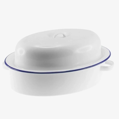 Falcon Enamelware Oval Roaster 38x28cm White